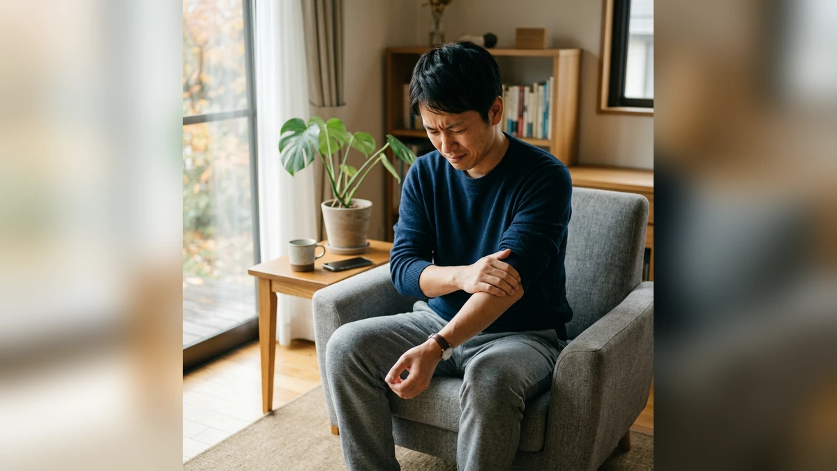 ゴルフ肘で肘の内側痛・前腕の張りに悩む日本人男性