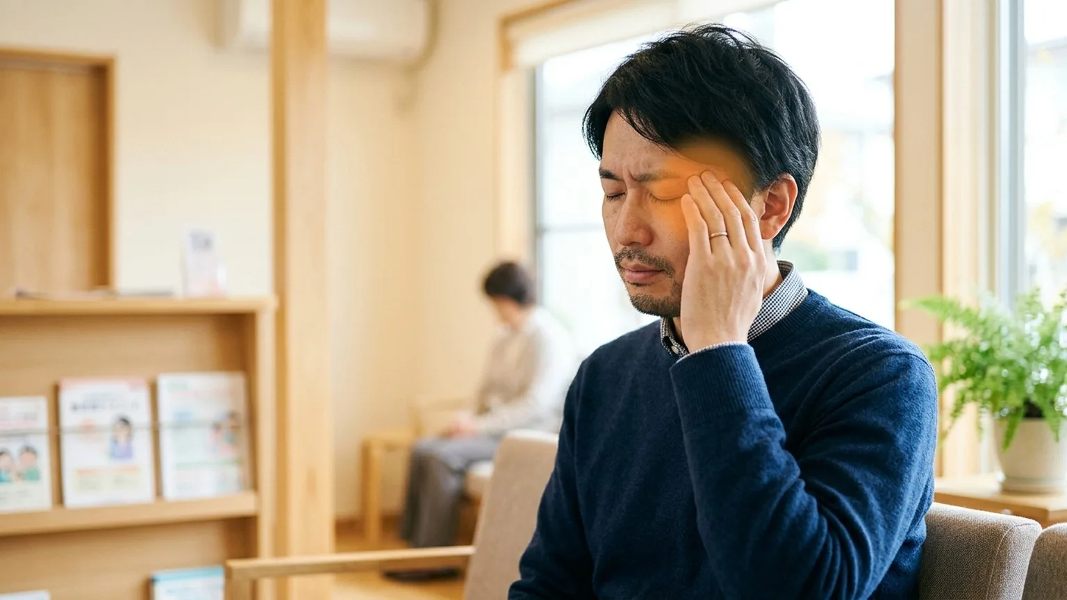 目の奥の痛みを伴う頭痛のイメージ