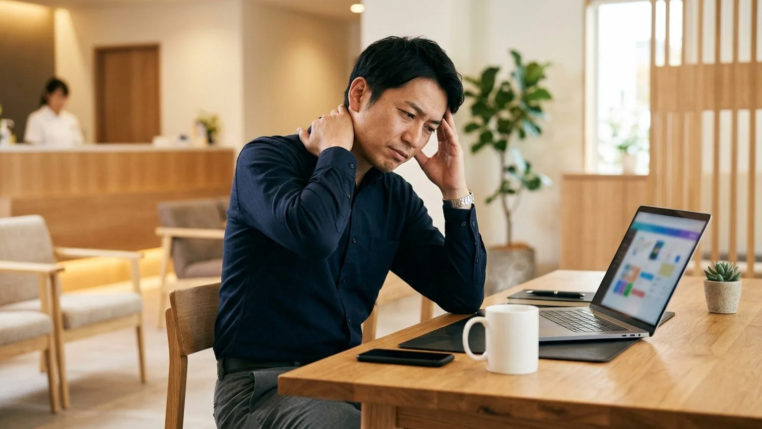 首こり肩こりに伴う頭痛のイメージ